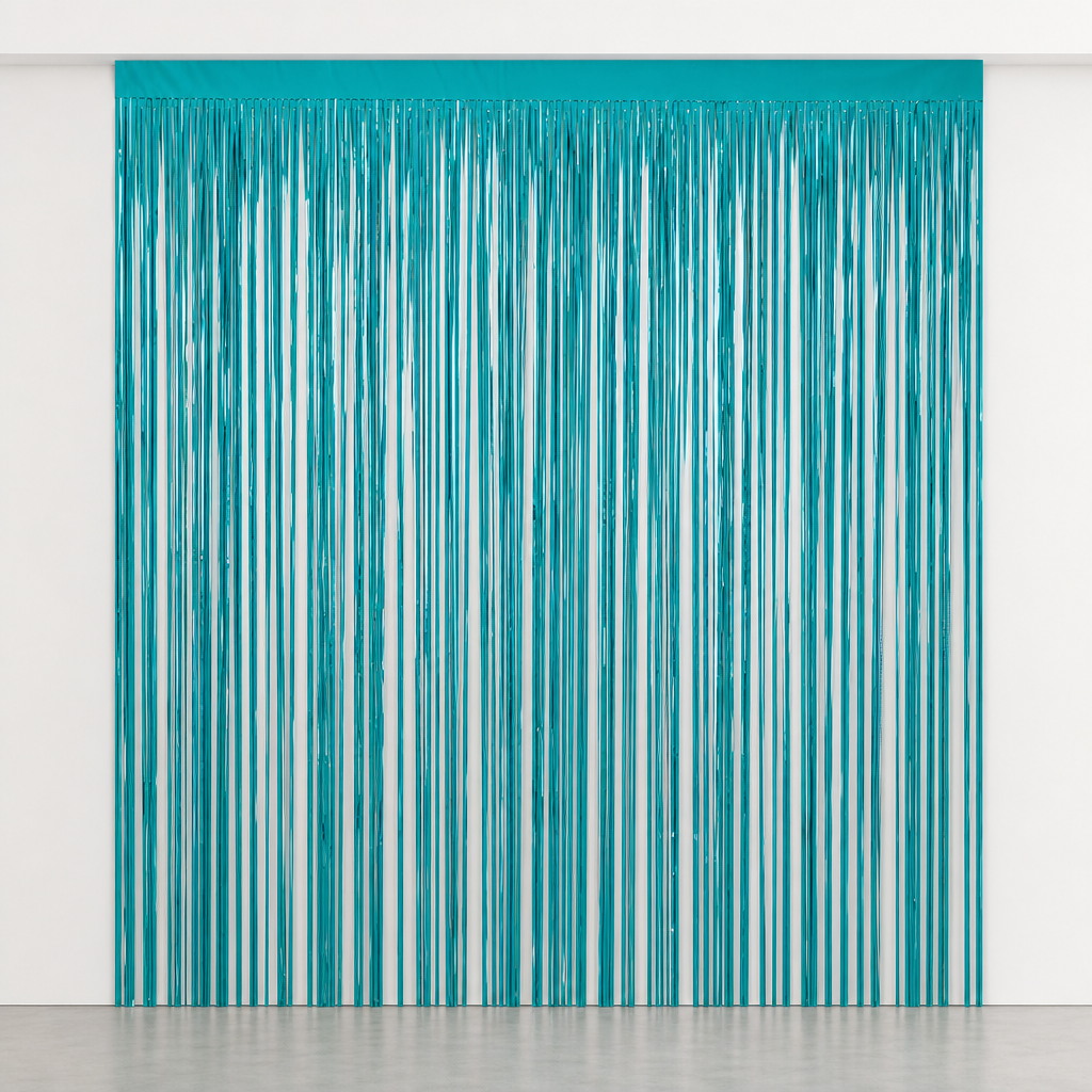 120 Pieces Turquoise Tassel Foil Curtain Banners (20-Piece Party Backdrop Decoration)