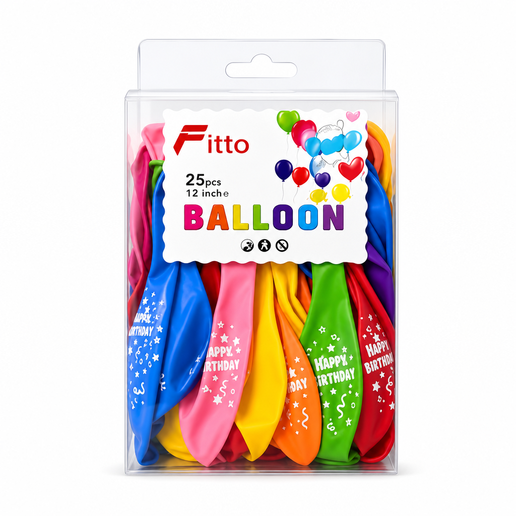 120 Pieces Happy Birthday Printed Balloons (25 Pieces – Colorful Party Decorations for Birthday Celebrations)