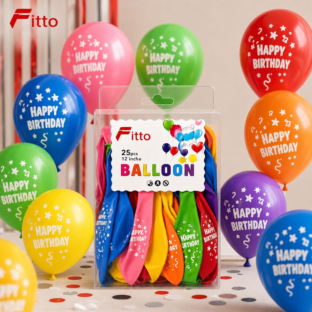 120 Pieces Happy Birthday Printed Balloons (25 Pieces – Colorful Party Decorations for Birthday Celebrations)