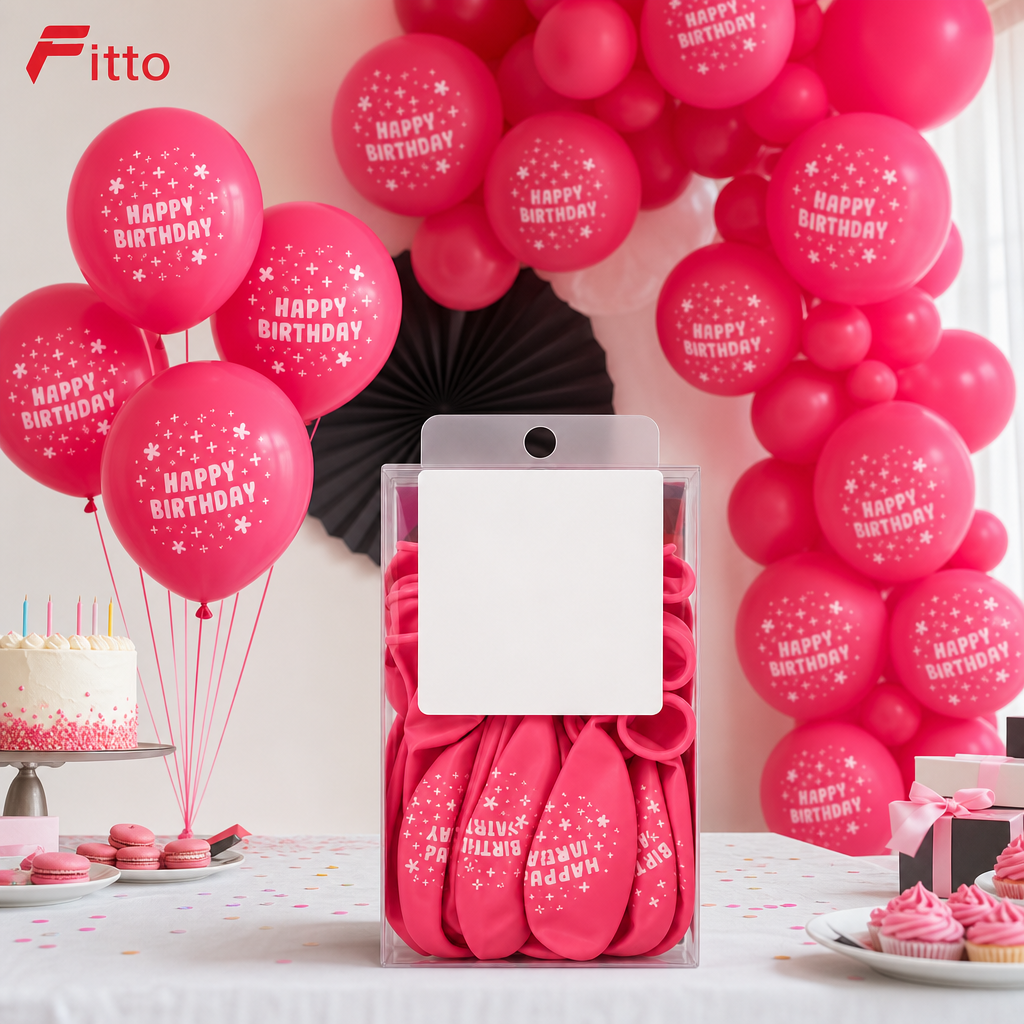 120 Pieces Pink Happy Birthday Printed Balloons (20 Pieces – Individual Pack)