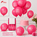 120 Pieces Pink Happy Birthday Printed Balloons (20 Pieces – Individual Pack)