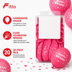 120 Pieces Pink Happy Birthday Printed Balloons (20 Pieces – Individual Pack)