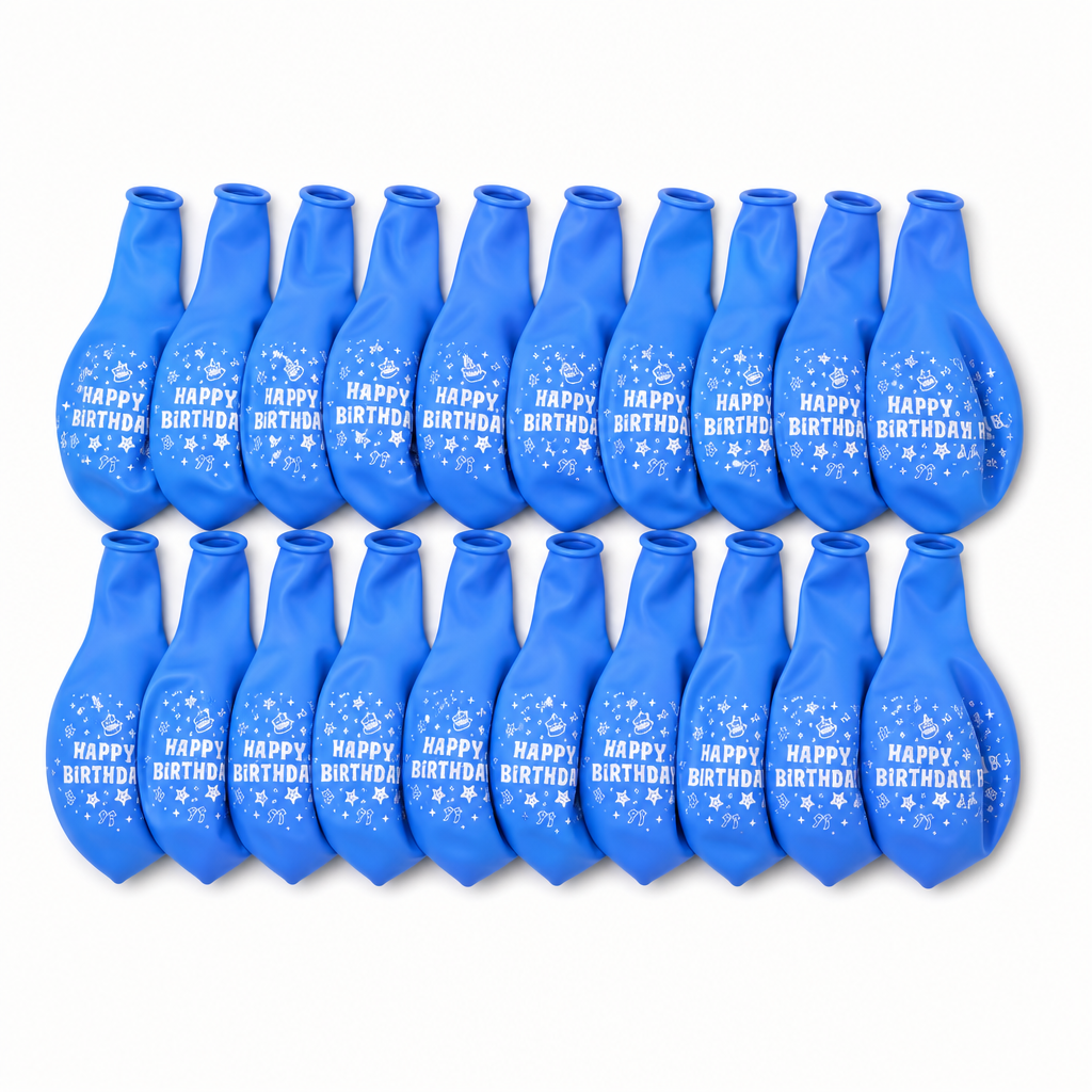 120 Pieces Blue Birthday Balloons (20 Pieces – Printed Party Decorations for Celebrations)