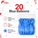 120 Pieces Blue Birthday Balloons (20 Pieces – Printed Party Decorations for Celebrations)