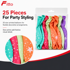 120 Pieces Star-Printed Latex Balloons (Multicolor Party Decoration – 25 Pieces)