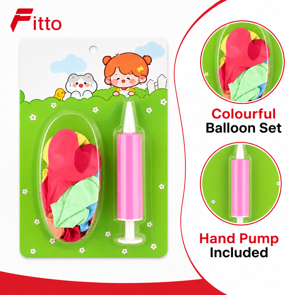 120 Pieces Party Balloons with Pink Hand Pump (1 Set)
