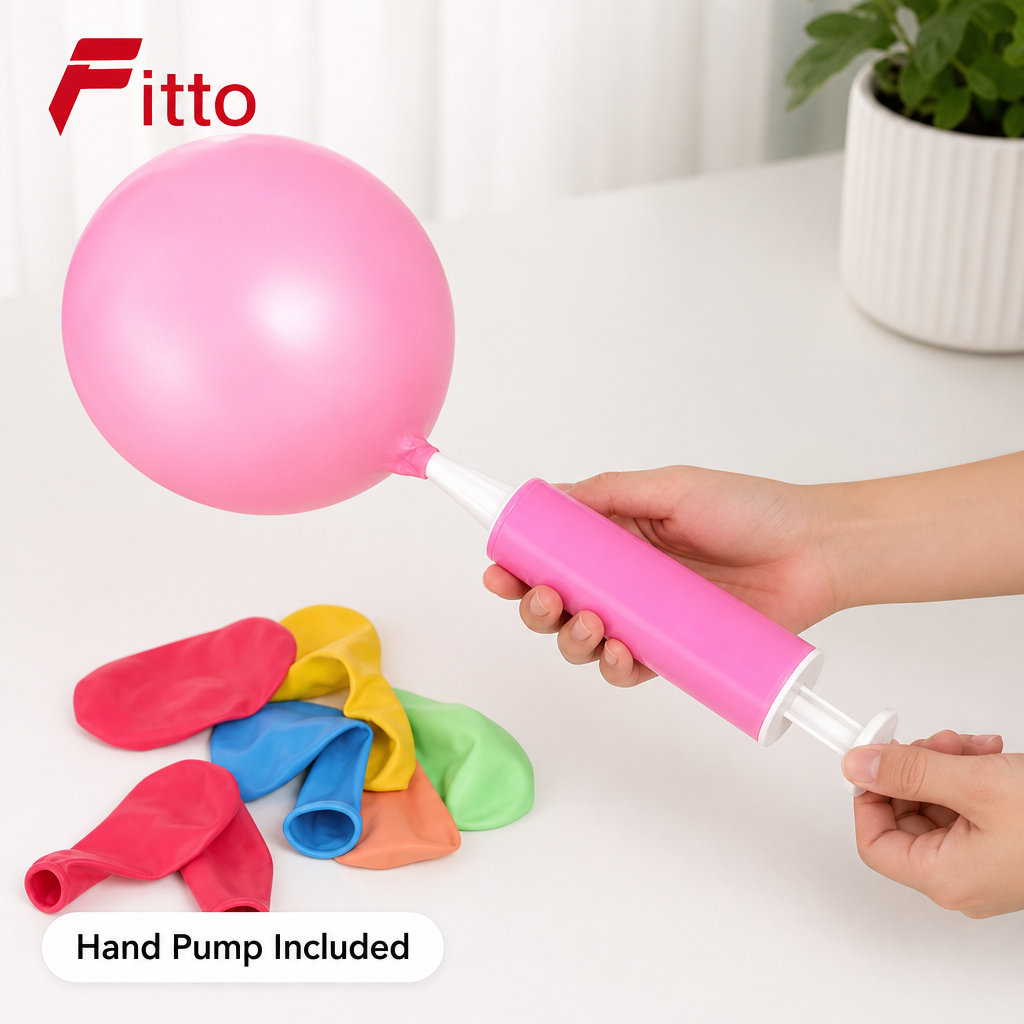 120 Pieces Party Balloons with Pink Hand Pump (1 Set)