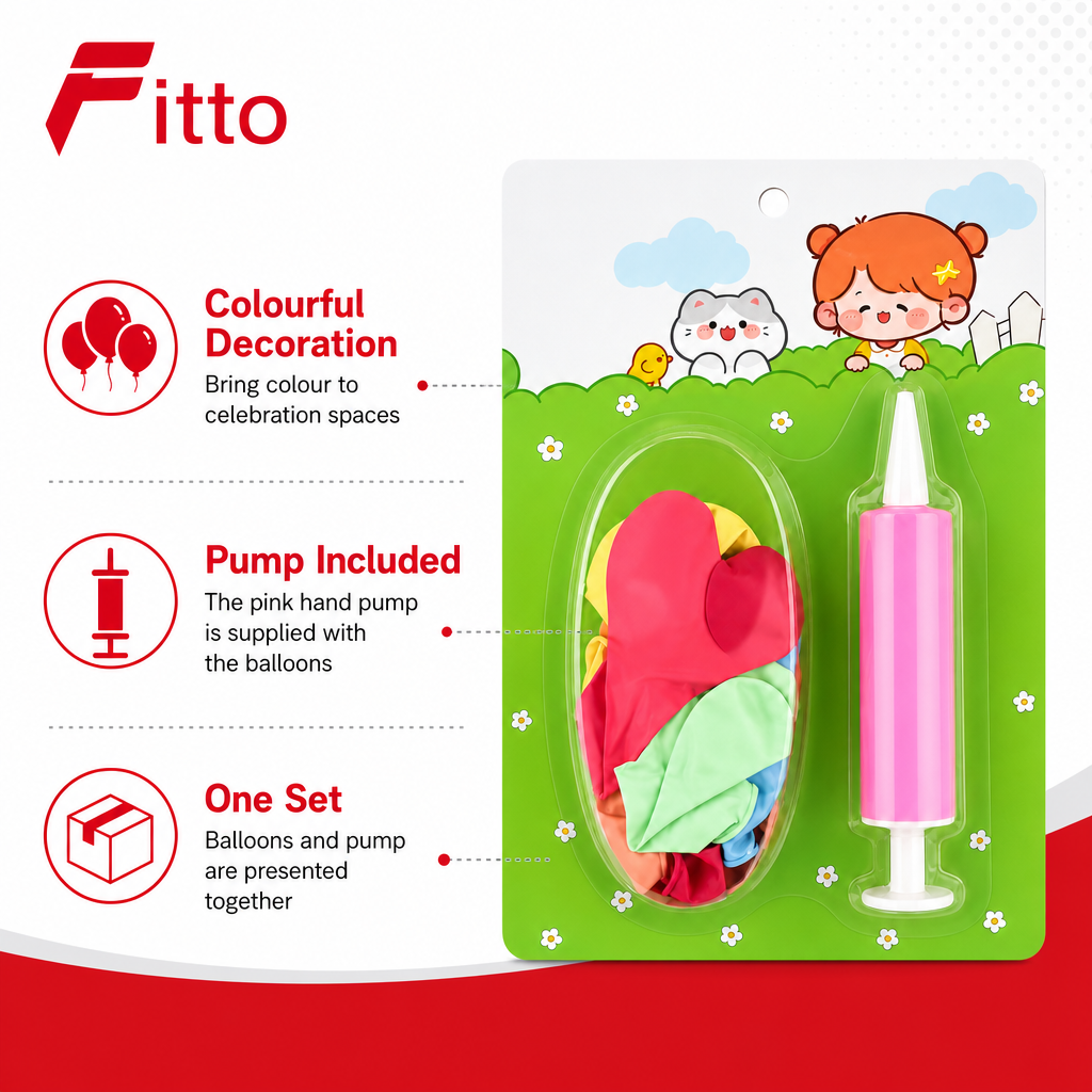 120 Pieces Party Balloons with Pink Hand Pump (1 Set)