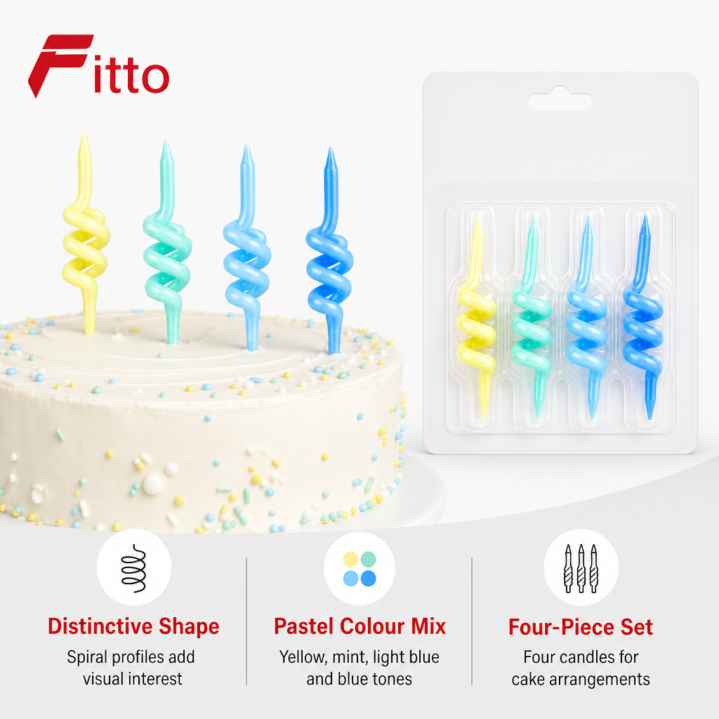 240 Pieces Pastel Spiral Birthday Candles (4 Pieces for Cake and Celebration Decor)