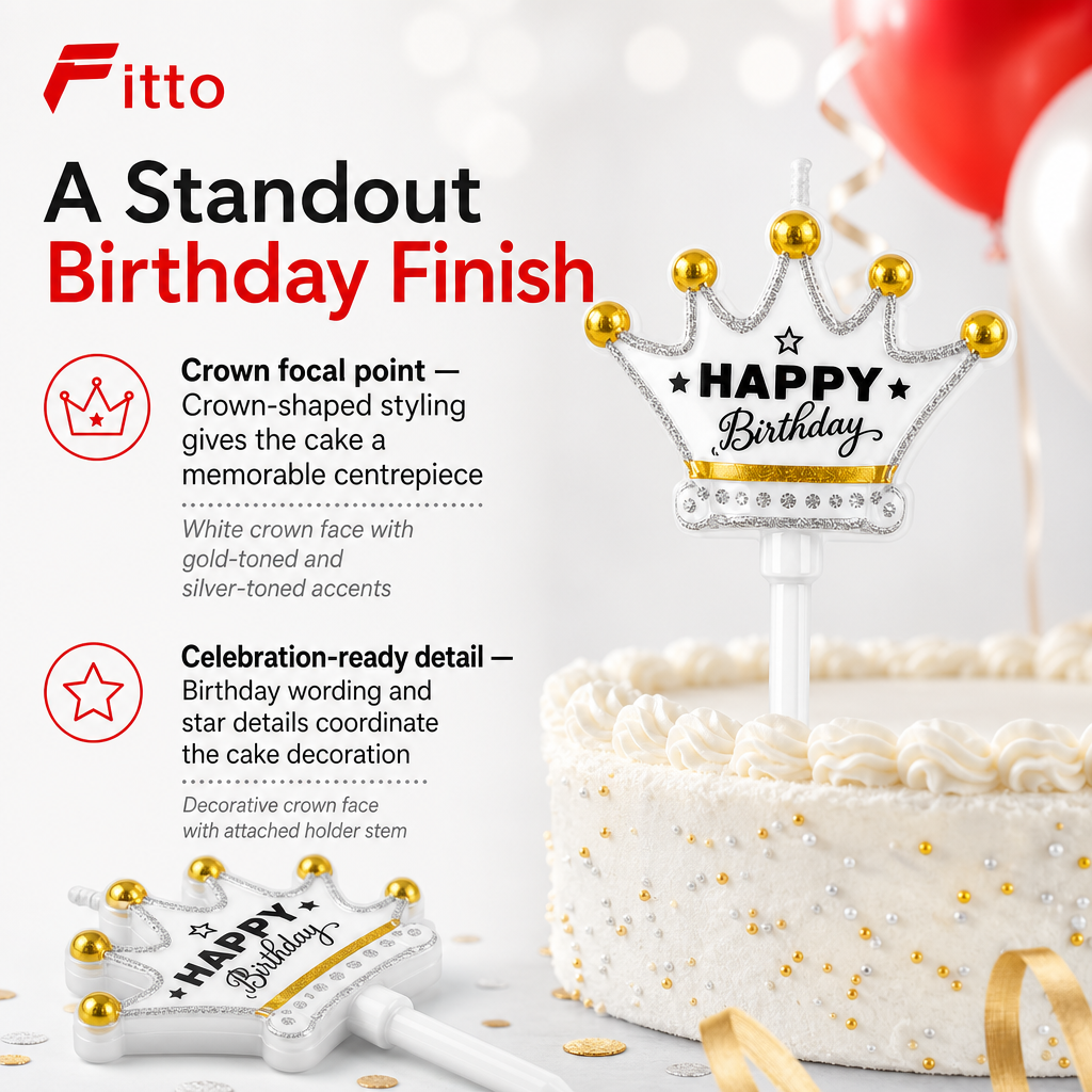 144 Pieces Crown Birthday Cake Candles
