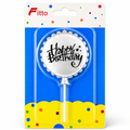 144 Pieces Silver Round Birthday Cake Candles (Happy Birthday Design)