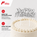 144 Pieces Silver Happy Anniversary Cake Topper Candles