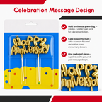144 Pieces Happy Anniversary Cake Topper Candles (Gold Celebration Decoration)