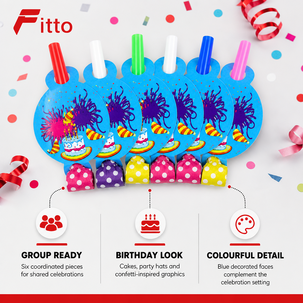 144 Pieces Party Blowout Packs (6 Birthday Celebration Noisemakers per Pack)