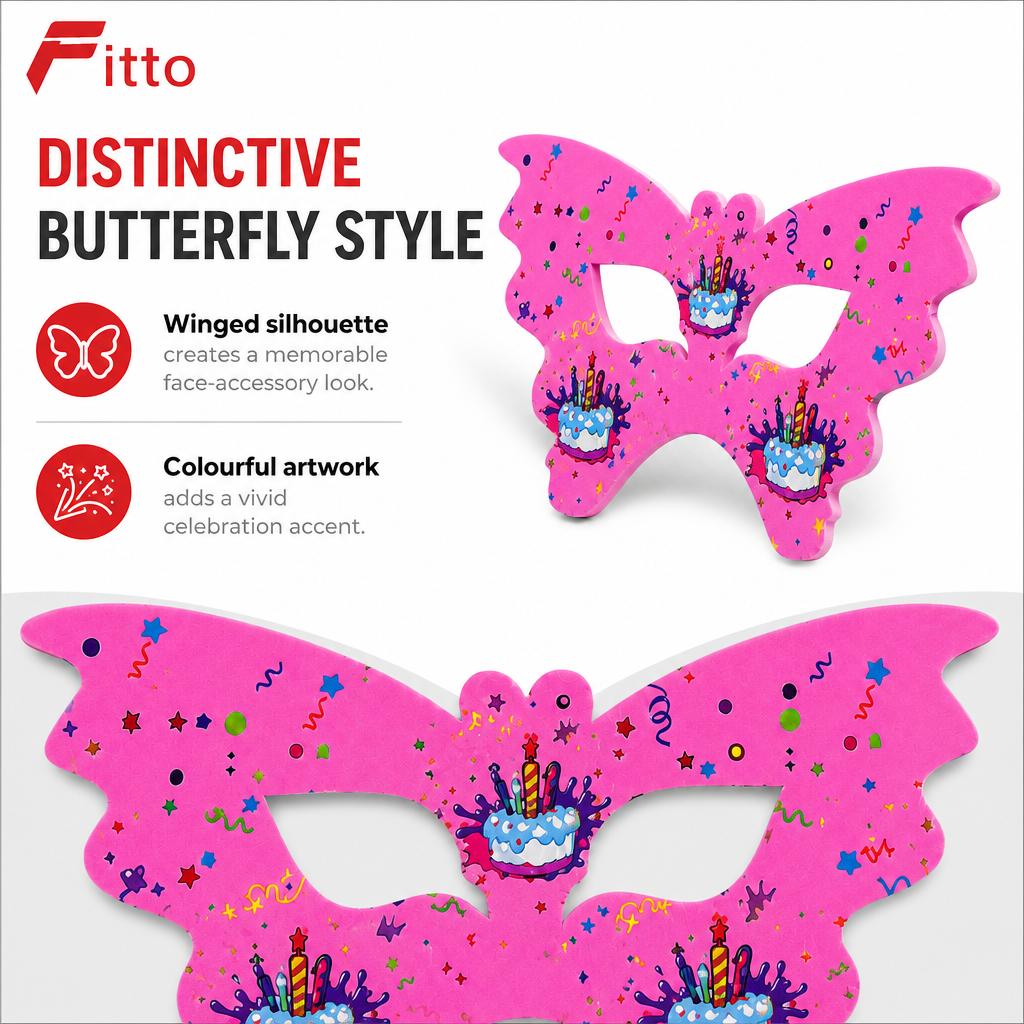 240 Pieces Pink Butterfly Birthday Party Masks