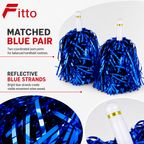 240 Pieces Blue Cheerleading Pom Poms (1 Pair for Dance Routines – Performances and Spirit Events)
