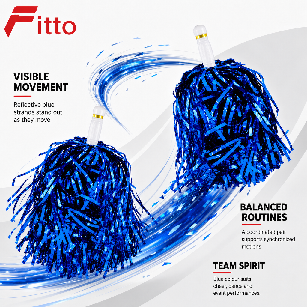240 Pieces Blue Cheerleading Pom Poms (1 Pair for Dance Routines – Performances and Spirit Events)