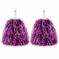 240 Pieces Purple Cheerleading Pom Poms (Metallic Streamers with White Handles – 1 Pair)