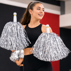 144 Pieces Silver Cheerleading Pom Poms (1 Pair for Dance Teams – Routines and Rally Events)