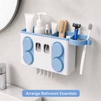48 Pieces Bathroom Organizers (4-in-1 Wall-Mounted Storage Holder – White and Blue – 1 Set)