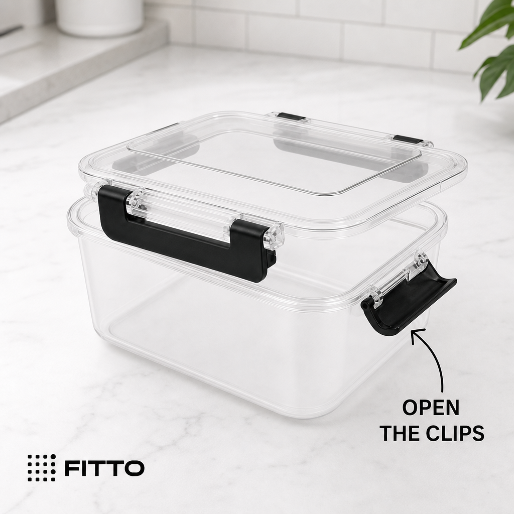 72 Pieces Clear Airtight Food Storage Containers with Black Locking Clips