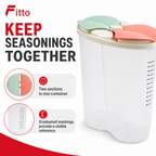 96 Pieces White Dual-Compartment Seasoning Containers (2500 ml)