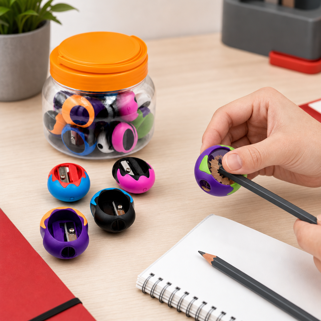 72 Pieces Single-Hole Pencil Sharpeners with Shavings Containers (Assorted Colors – 24 Pieces)