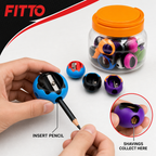 72 Pieces Single-Hole Pencil Sharpeners with Shavings Containers (Assorted Colors – 24 Pieces)