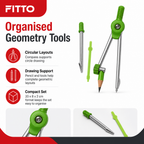120 Pieces Geometry Sets with Compass (Pencil and Drawing Tools for Student Schoolwork – 1 Set)