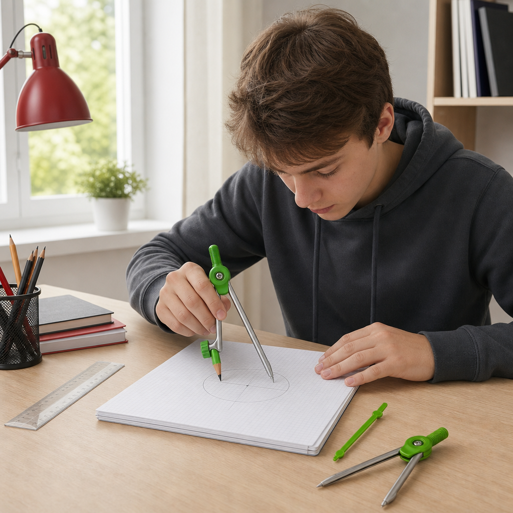 120 Pieces Geometry Sets with Compass (Pencil and Drawing Tools for Student Schoolwork – 1 Set)