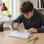 120 Pieces Geometry Sets with Compass (Pencil and Drawing Tools for Student Schoolwork – 1 Set)