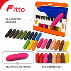 96 Pieces Peanut-Shaped Crayons (24 Colours – 1 Set for Drawing and Colouring)