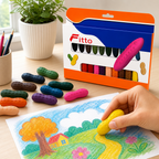 96 Pieces Peanut-Shaped Crayons (24 Colours – 1 Set for Drawing and Colouring)