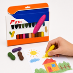 96 Pieces Peanut-Shaped Crayons (24 Colours – 1 Set for Drawing and Colouring)