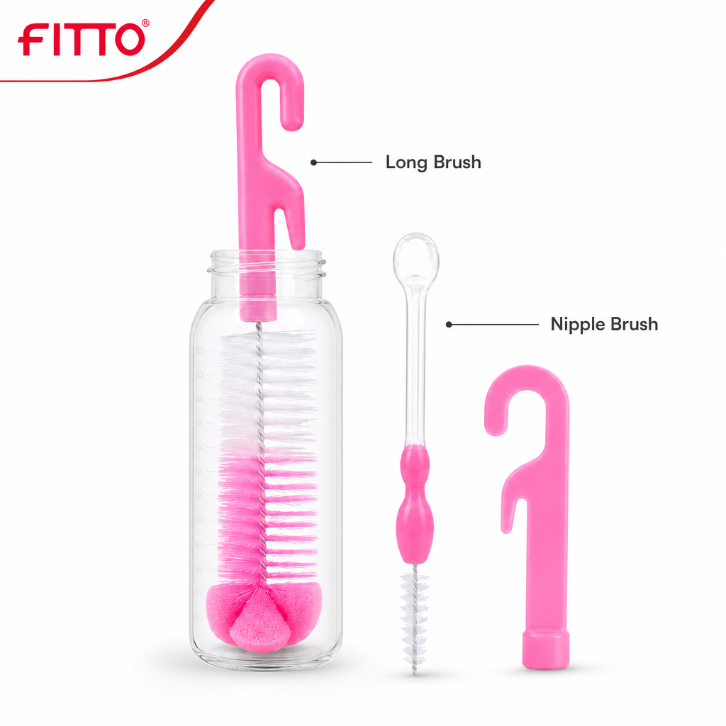 240 Pieces Bottle Cleaning Brush Sets with Nipple Brush and Hook (1 Set)