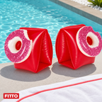 96 Pieces Strawberry Inflatable Swim Arm Bands (16 cm – Red – 1 Pair)