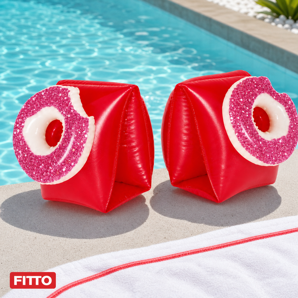 96 Pieces Strawberry Inflatable Swim Arm Bands (16 cm – Red – 1 Pair)