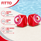 96 Pieces Strawberry Inflatable Swim Arm Bands (16 cm – Red – 1 Pair)