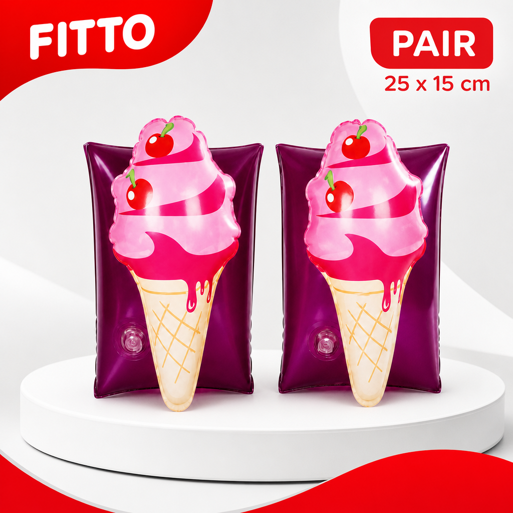 96 Pieces Ice Cream Inflatable Swim Arm Bands (25 x 15 cm – 1 Pair)