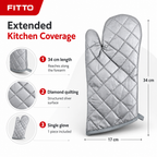 144 Pieces Silver Quilted Oven Gloves (34 cm – Kitchen Mitt for Baking and Cookware Handling)