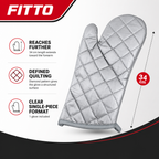 144 Pieces Silver Quilted Oven Gloves (34 cm – Kitchen Mitt for Baking and Cookware Handling)