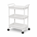 72 Pieces 3-Tier Rolling Storage Carts (White Utility Organizer with Casters45 x 30 x 75 cm)