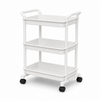 72 Pieces 3-Tier Rolling Storage Carts (White Utility Organizer with Casters45 x 30 x 75 cm)