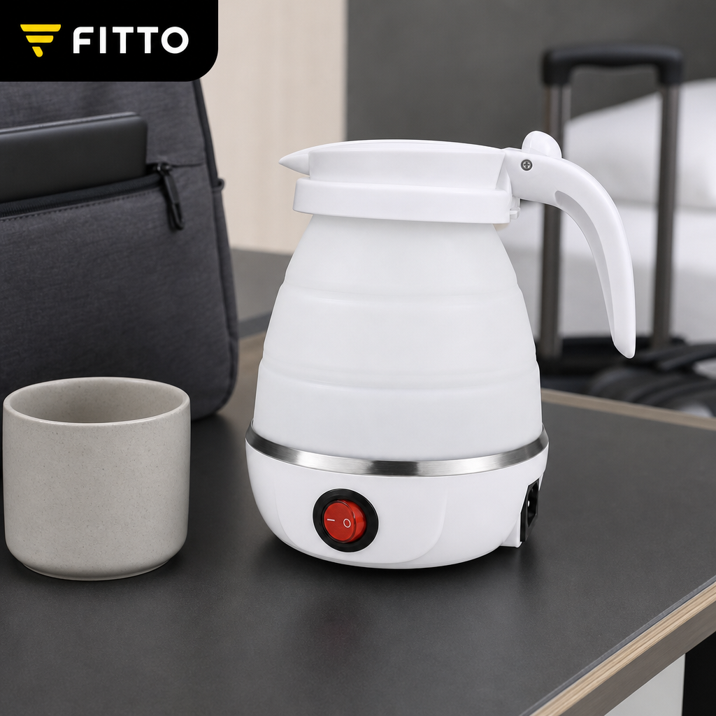 96 Pieces White Collapsible Electric Travel Kettles (800 ml – Portable Folding Design)