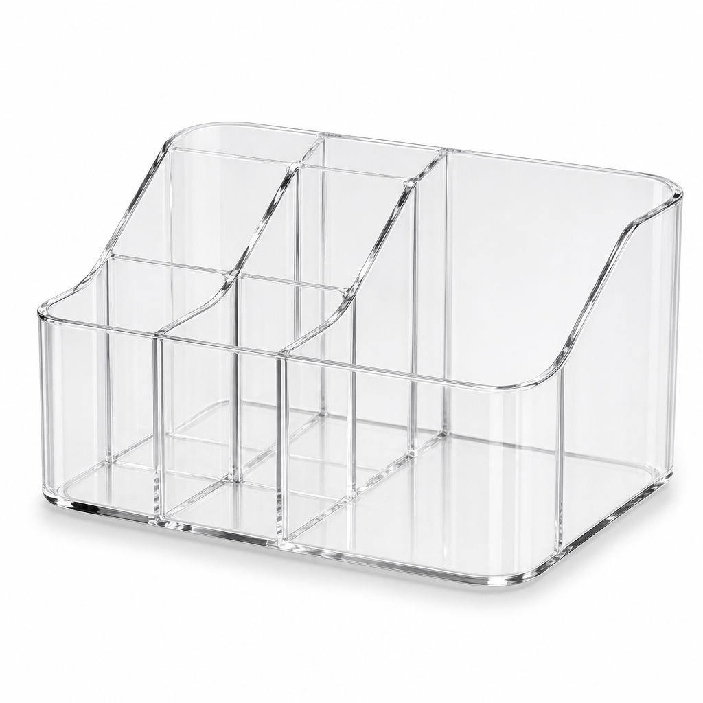 96 Pieces Clear Makeup Organizer Storage Boxes with Compartments (Rectangular Vanity Holder – 28 x 18 x 12 cm)