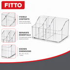 96 Pieces Clear Makeup Organizer Storage Boxes with Compartments (Rectangular Vanity Holder – 28 x 18 x 12 cm)