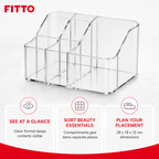 96 Pieces Clear Makeup Organizer Storage Boxes with Compartments (Rectangular Vanity Holder – 28 x 18 x 12 cm)