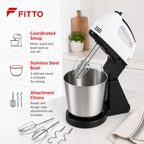 60 Pieces Hand Mixers With Stand (Stainless Steel Bowl And Attachments – 1 Set)