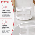 96 Pieces White 2-Tier Rotating Spice Organizers (Round Kitchen Counter Rack – 28 x 28 x 31 cm)