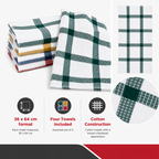 96 Pieces Assorted Kitchen Tea Towels (4-Piece Set – 36 x 64 cm – Checkered Cotton Dish Towels)
